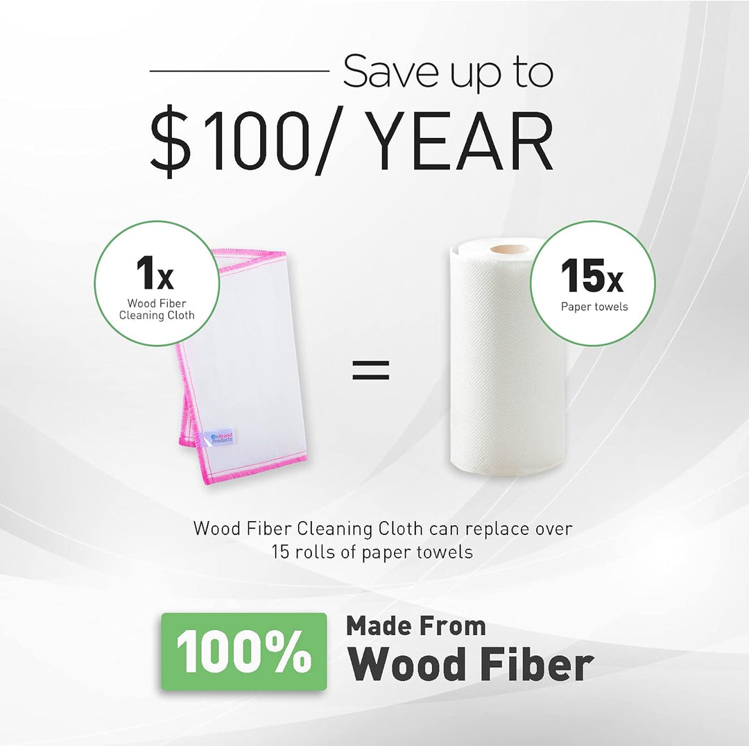 Naturally Wood Fiber Cleaning Cloth, Microfiber Cleaning Cloths, 10 PK (12" X 10.7" Each), 8 Layers High-Density Super Absorbing Dish Cloths, Reusable General Kitchen Towel 1