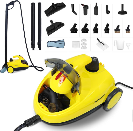 1500 Watt Deep Steam Cleaner with Attachments,Portable Steam Cleaner,Upholstery Steam Cleaner,Steam Cleaner for Home,Tile and Grout Steam Cleaner with On-Board Storage (WJ528(NK-0698))