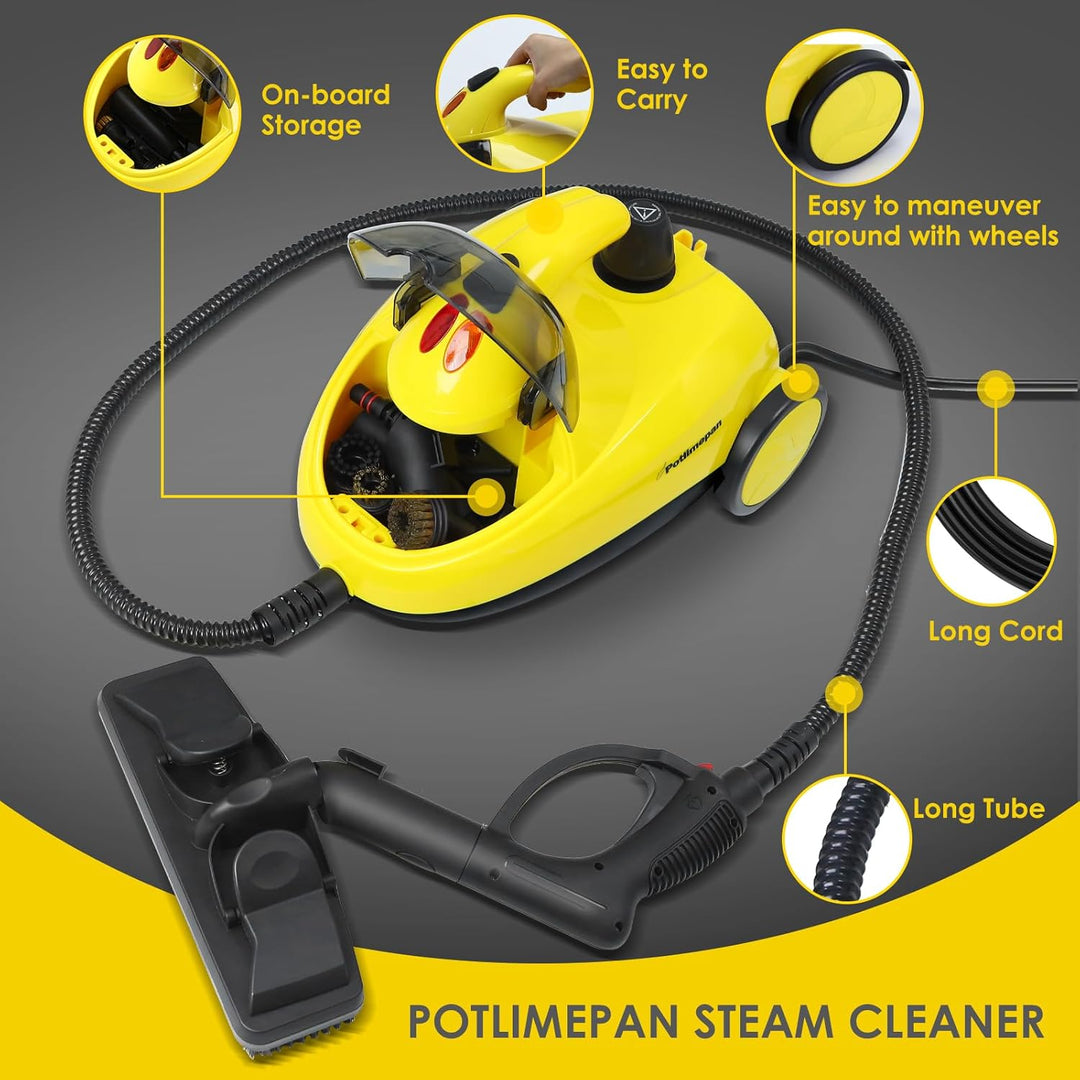 1500 Watt Deep Steam Cleaner with Attachments,Portable Steam Cleaner,Upholstery Steam Cleaner,Steam Cleaner for Home,Tile and Grout Steam Cleaner with On-Board Storage (WJ528(NK-0698))