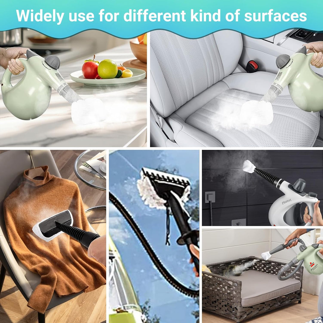 8 Pack Steam Mop Pads for Handheld Steam Cleaner, Compatible with Bissell Steam Shot, Wagner, Pursteam, Mcculloch, Dupray, Comforday Steam Cleaner, Universal Washable Steam Cleaner Accessories