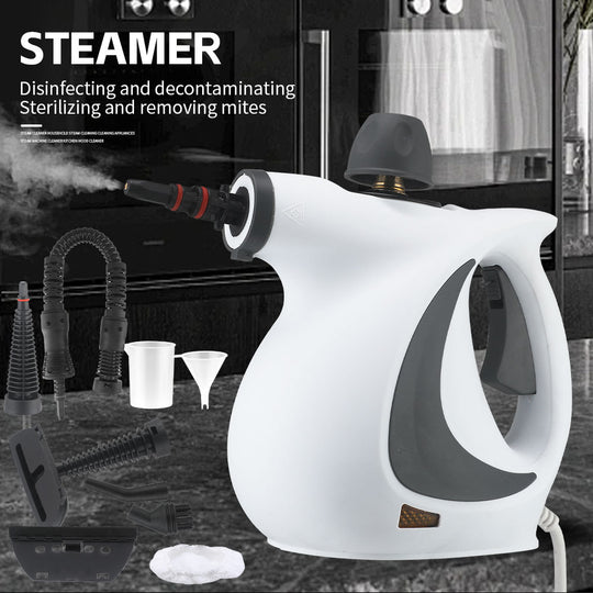 Pressurized Handheld Multi-Surface Natural Steam Cleaner with 12 Pcs Accessories, Multi-Purpose Steamer for Home Use, Steamer for Cleaning Floor, Upholstery, Grout and Car